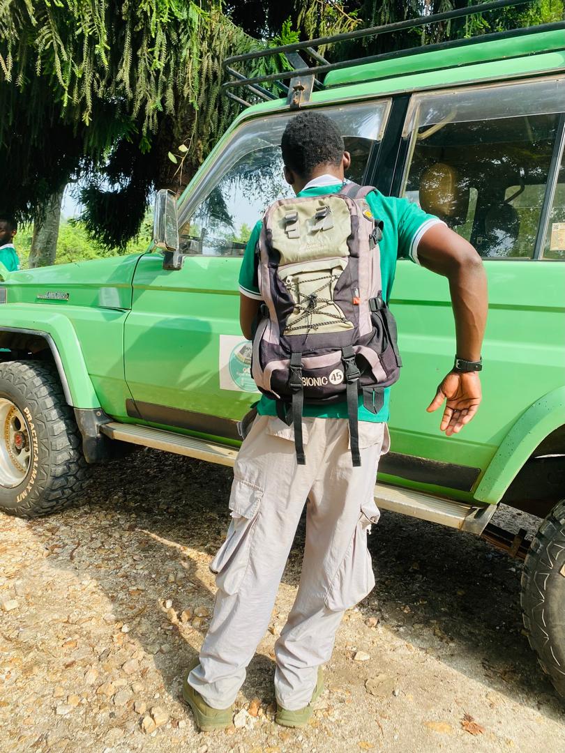 Local host with companion dog at the lodge grounds